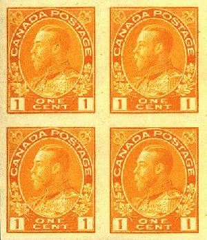 ONE-CENT YELLOW IMPERFORATE