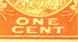 ONE CENT YELLOW DIE I DETAIL