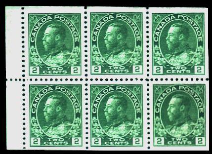 TWO CENTS GREEN BOOKLET - Six PANE
