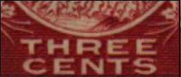 THREE CENTS CARMINE DIE II DETAIL